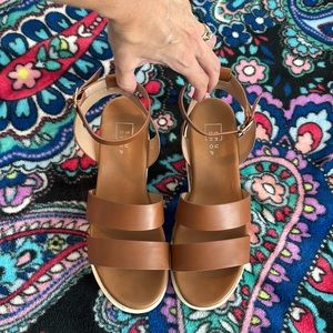 ShuShop Tan Ankle Strap Sandals